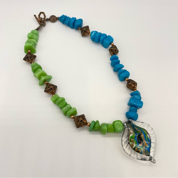 Artisan Jadeite and Beaded Necklace - Picture 5 of 8